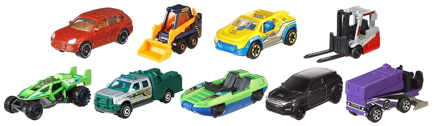 Mattel Matchbox Cars, 9-Pack Die-Cast 1:64 Scale Toy Cars, (Styles May Vary)