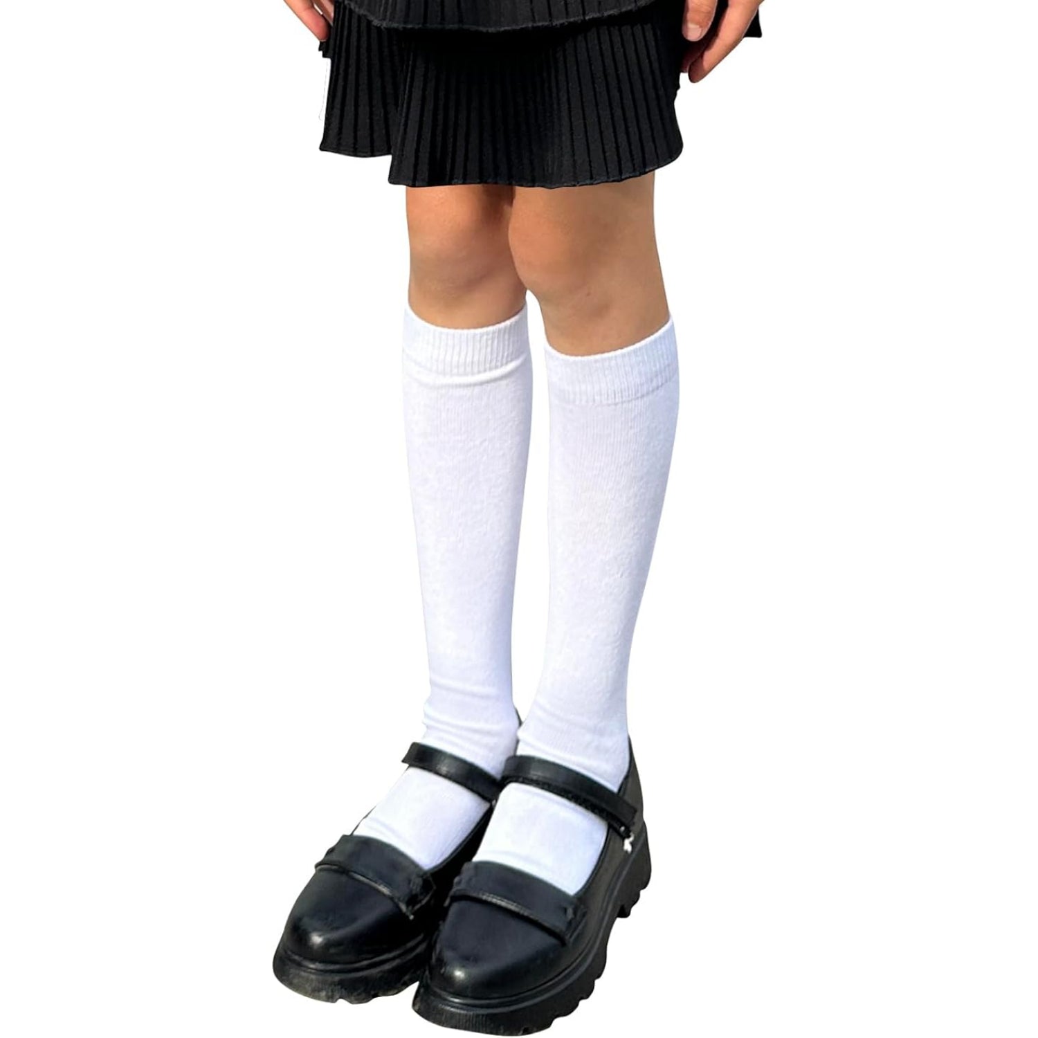Student's Choice Girls 3-Pack Classic Flat School Uniform Knee High Dress Socks