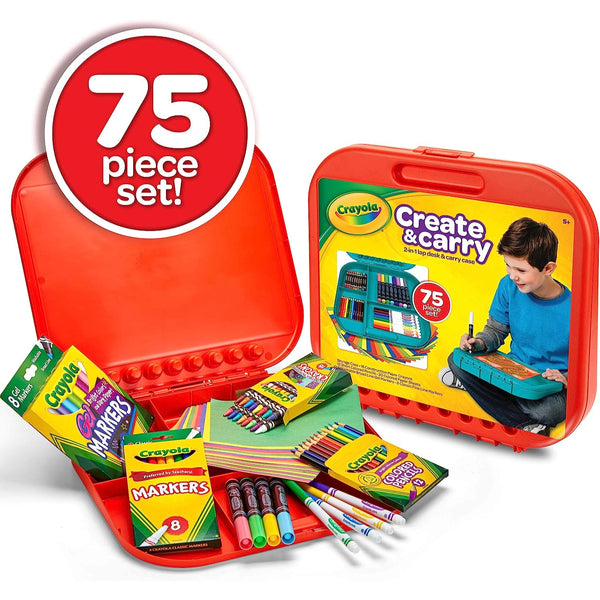 Crayola Create 'N Carry Art Set, 75 Pieces, Art Gift for Kids