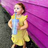 GoSili Silicone Cup Cover Drink Protector with 8'' Reusable Soft Silicone Drinking Straws, 2-Pack