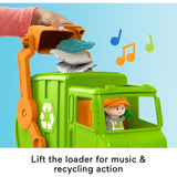 Fisher-Price Little People Musical Toddler Toy Recycling Truck Garbage Vehicle with Figure for Pretend Play