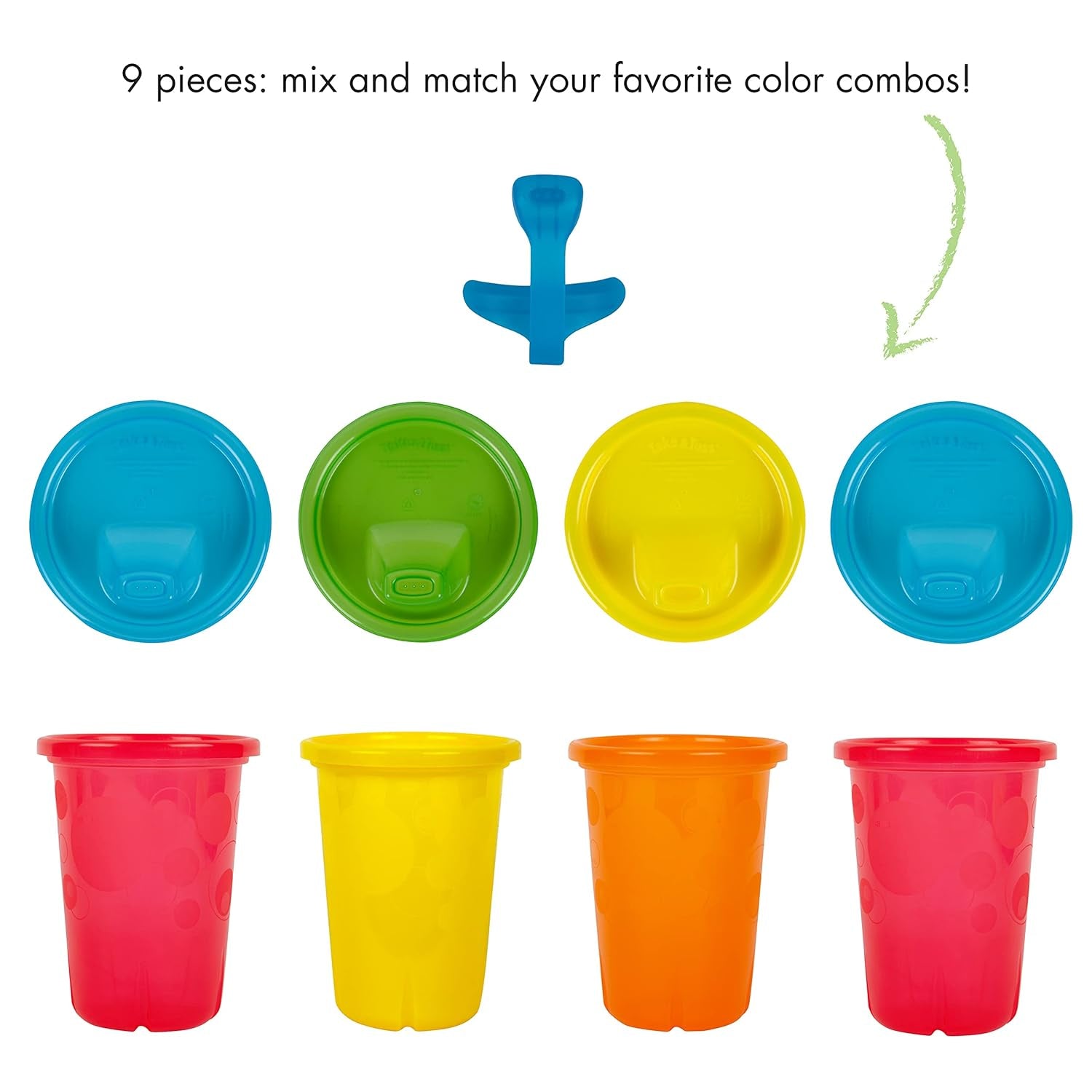 TOMY The First Years Take & Toss Toddler Sippy Cups - Multicolored Toddler Sippy Cups with Lids, 10 oz, 4 Pack
