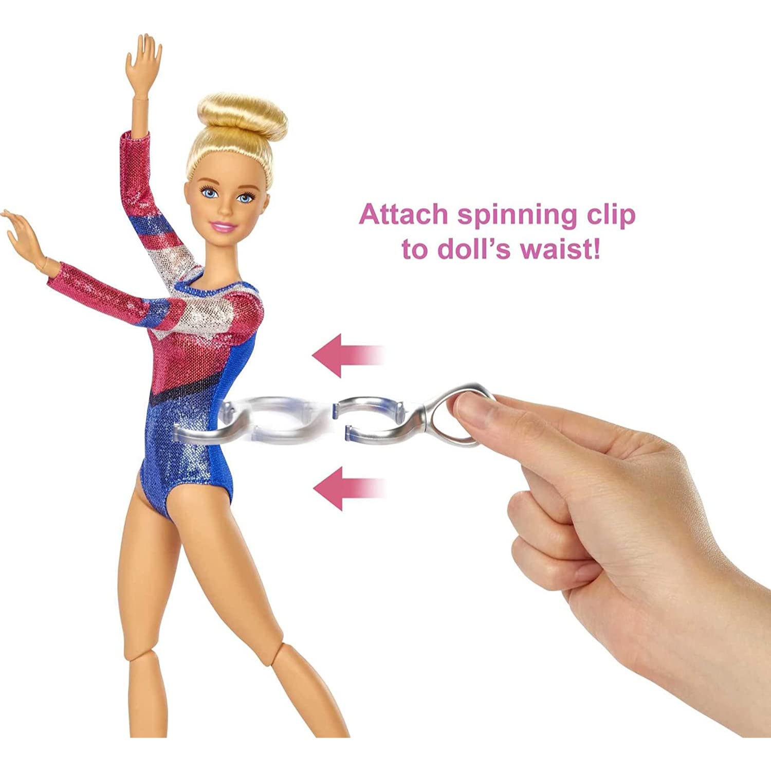 Mattel ​Barbie® Gymnastics Doll and Playset with Twirling Feature, Balance Beam, 15+ Accessori