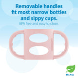 Dr. Brown's Milestones 100% Silicone Baby Bottle Handles, Narrow, Removable Easy-Grip Transitional Sippy Cup Handles