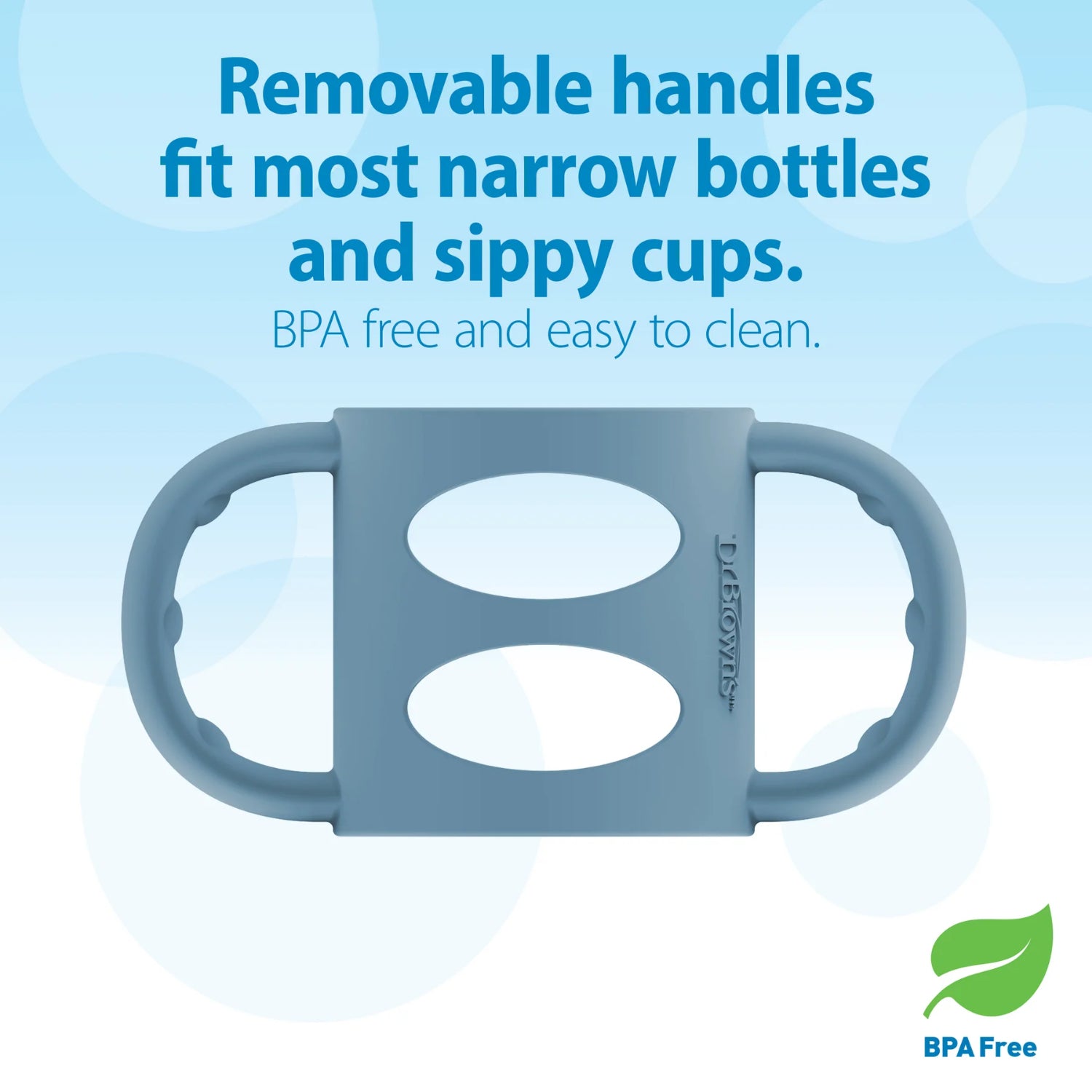 Dr. Brown's Milestones 100% Silicone Baby Bottle Handles, Narrow, Removable Easy-Grip Transitional Sippy Cup Handles
