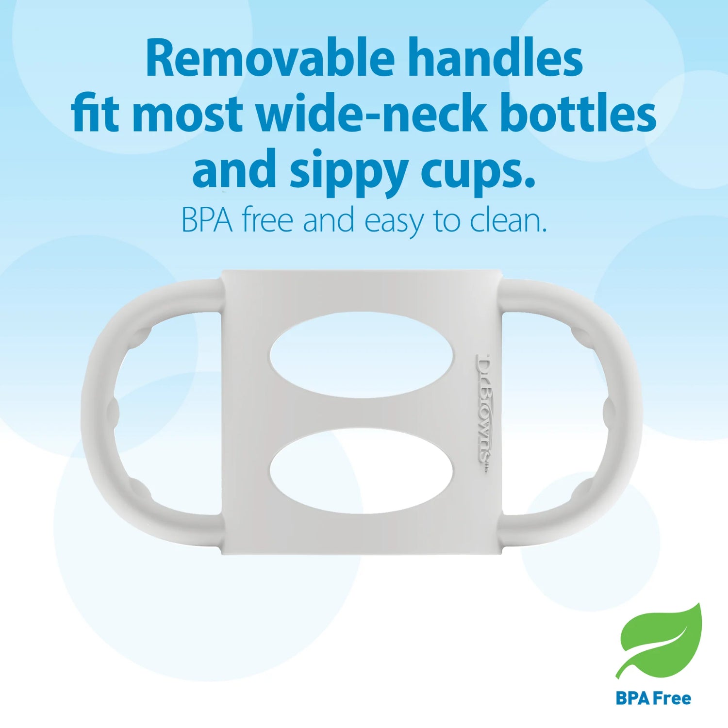Dr. Brown's Milestones 100% Silicone Baby Bottle Handles, Narrow, Removable Easy-Grip Transitional Sippy Cup Handles