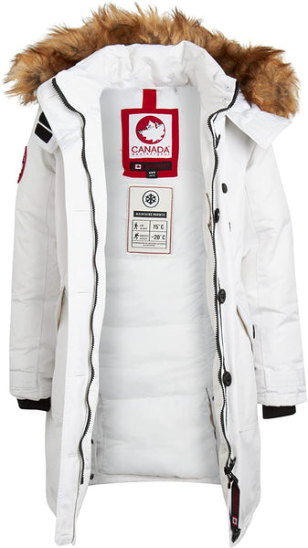 Canada Weather Gear Girls Longline Stadium Expedition Parka Coat, Fur – S&D Kids