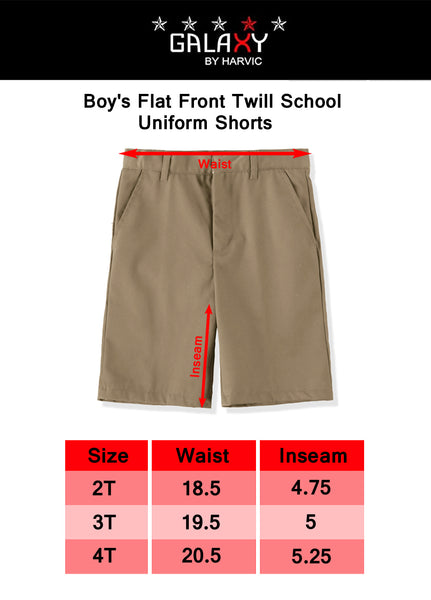 本日のみ値下げFront Tuck Twill Shorts Galaxy Boys 2T-4T Flat Front Twill School Uniform Short