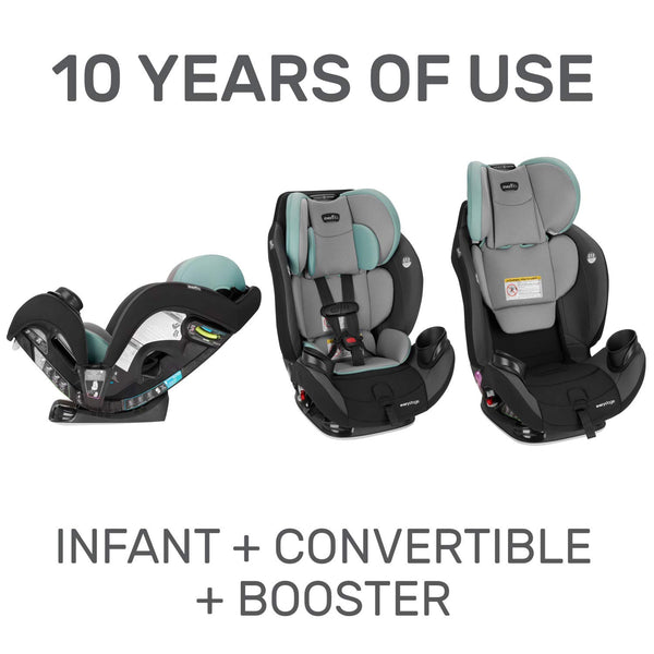 evenflo every stage Evenflo EveryStage LX All-in-One Car Seat, Nova Green – S&D Kids