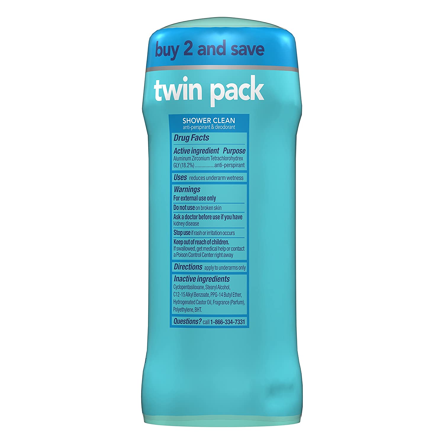 Degree Women Dry Protection Antiperspirant Deodorant, Shower Clean, 2.6 oz, Twin Pack