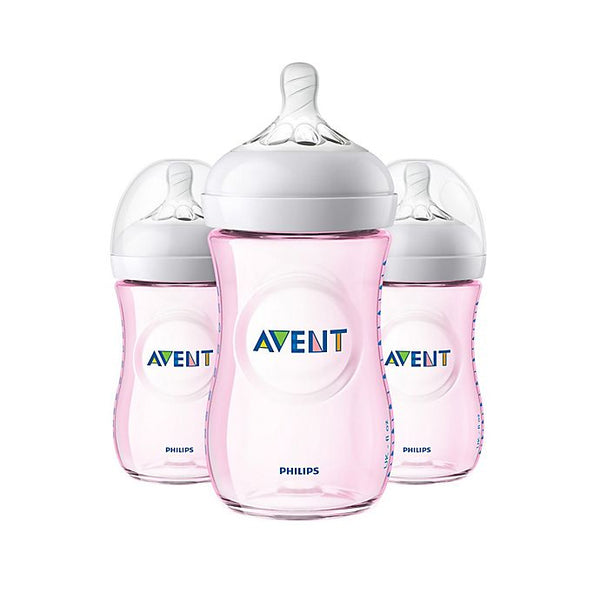 Philips Avent 3-Pack Natural Wide-Neck Bottles, Pink – S&D Kids