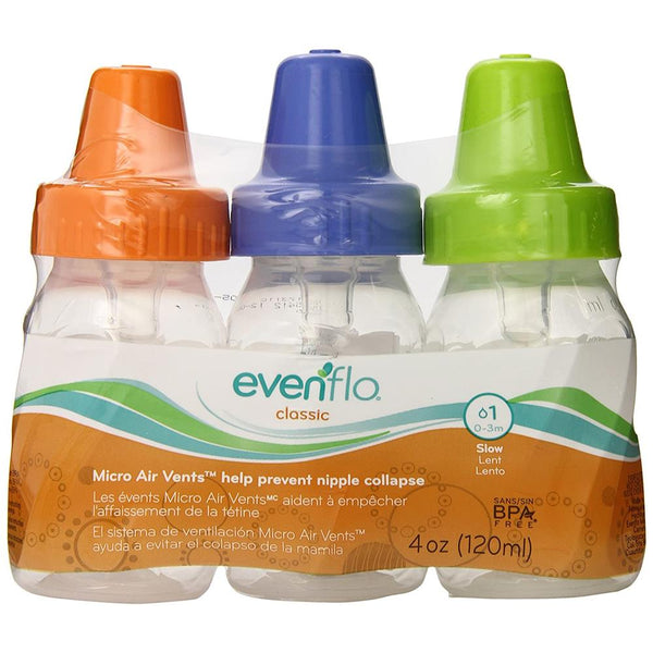 evenflo classic bottles 4oz Evenflo Feeding Classic Plastic Baby Bottle, Color, 3 Pack