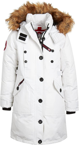 canada weather gear damen Canada Weather Gear Girls Longline Stadium Expedition Parka Coat, Fur – S&D  Kids
