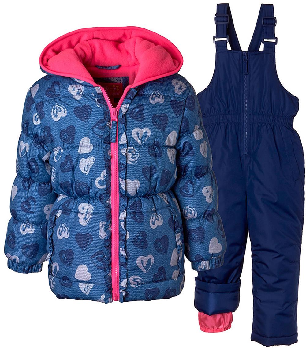 Pink Platinum Girls 4-6X Heart 2-Piece Snowsuit