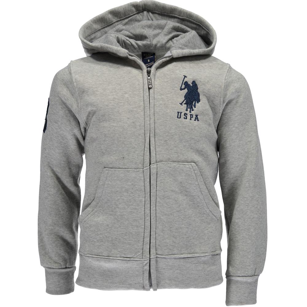 U.S. Polo Assn. Boys 4-7 Zip-Up Fleece Hoodie Sweatshirt
