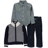 Nautica Boys 12-24 Months 3-Piece Sport Zip Sweater Set