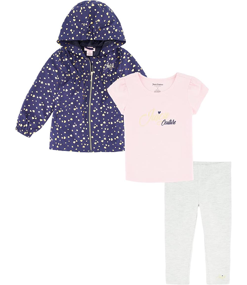 Juicy Couture Girls 2T-4T 3-Piece Jacket, Top and Legging Set
