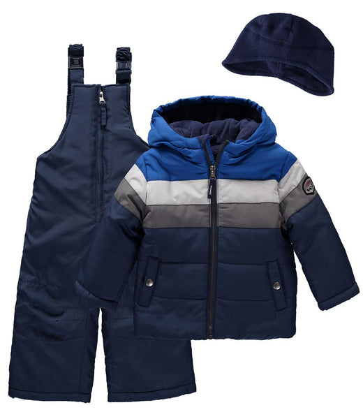 Rothschild Boys' Ski Jacket & Snowbib Set - Water-Resistant Snowsuit, Vestee Black, Size 14/16