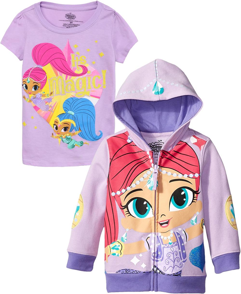 Shimmer and Shine Girls' 2T-4T Character Hoodie T-Shirt Set
