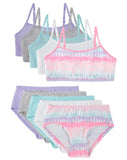 Cyndeelee Girls 7-14 Cotton 10-Pack Matching Bra & Panty Set