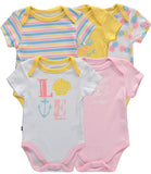 Nautica Girls 0-9 Months 5-Pack Bodysuits