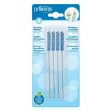 Dr. Brown’s Natural Flow® Reusable Baby Bottle Vent System and Reservoir Cleaning Bristle Brush, BPA Free, Blue Brushes, 4-Pack