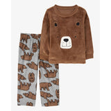 Carters Boys Toddler Fuzzy Velboa Bear Pajama Set