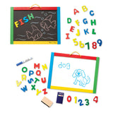 Melissa & Doug Magnetic Chalkboard and Dry-Erase Board With 36 Magnets (Numbers and Uppercase Letters), Chalk, Eraser, and Dry-Erase Pen