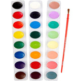 Crayola 24 Ct Washable Watercolors Easy to Clean Up, 1 Paintbrush