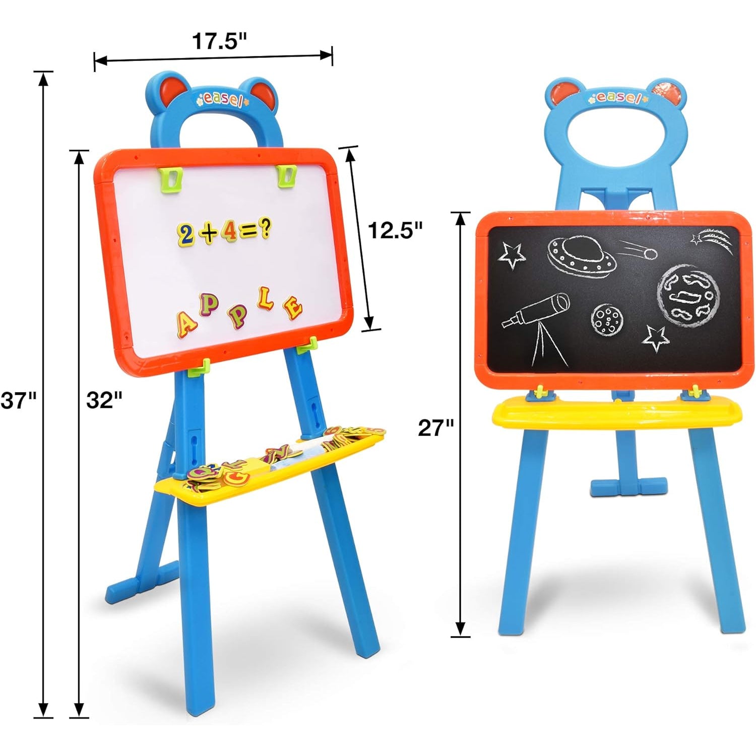 Crayola Kids Mini Dual Sided Wooden Art Easel w/ Chalkboard & Dry Erase Supplies