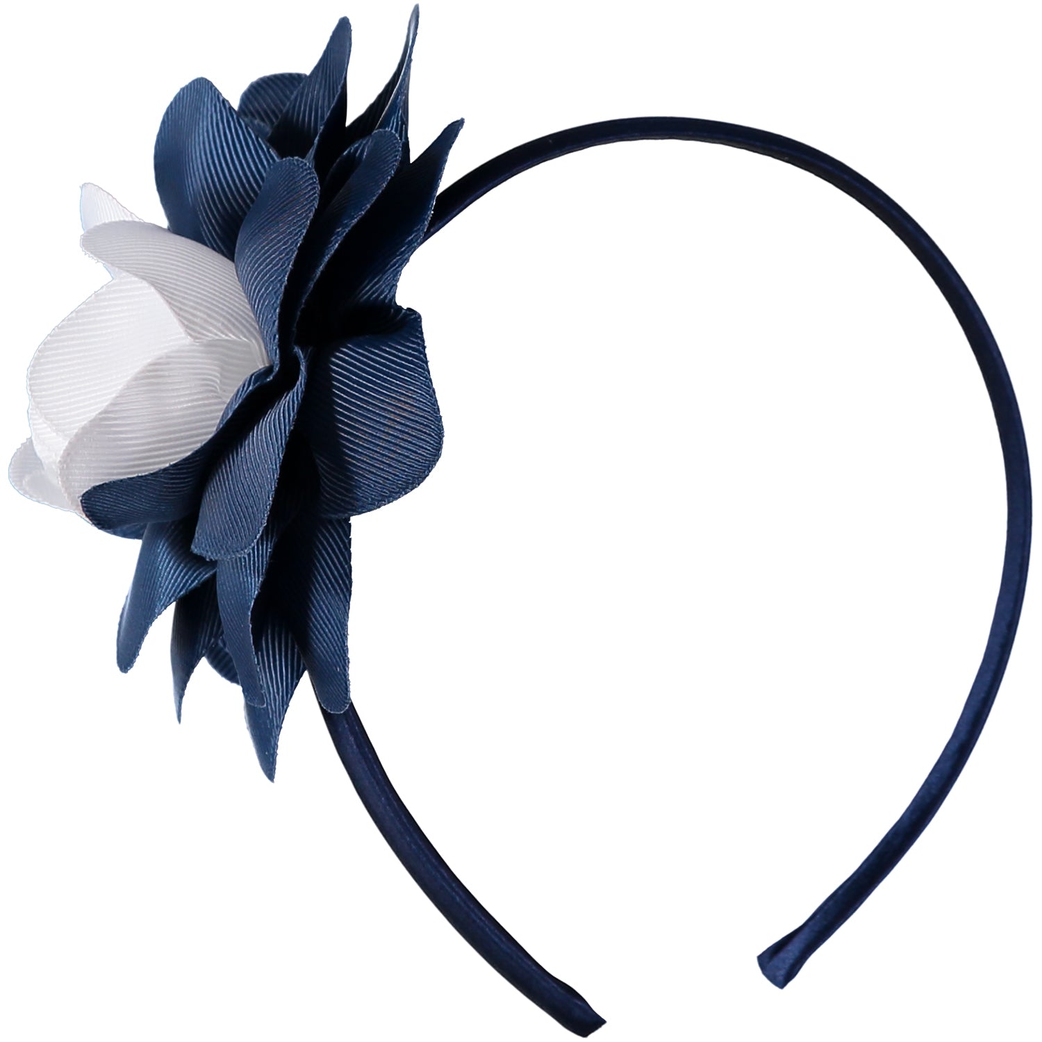 French Toast Bow Headband with Grosgrain Flower