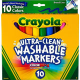 Crayola Broad Line Ultra Clean Washable Markers, 10 Count