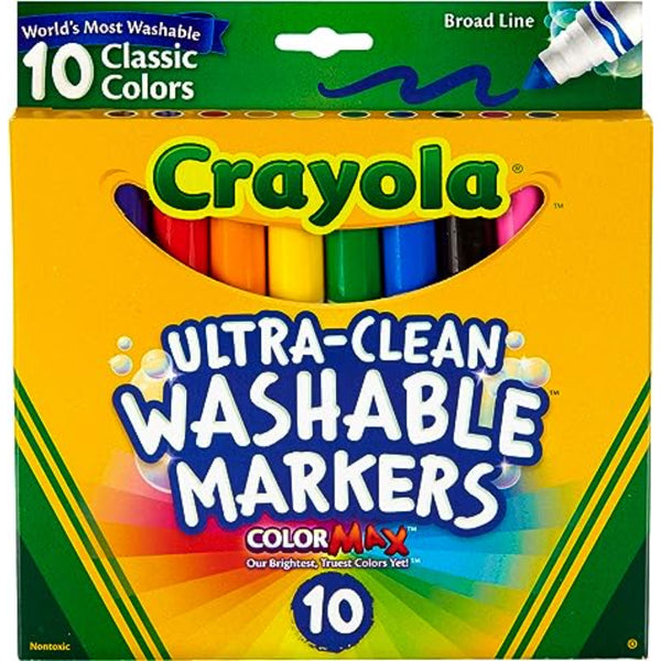 Crayola Broad Line Ultra Clean Washable Markers, 10 Count – S&D Kids