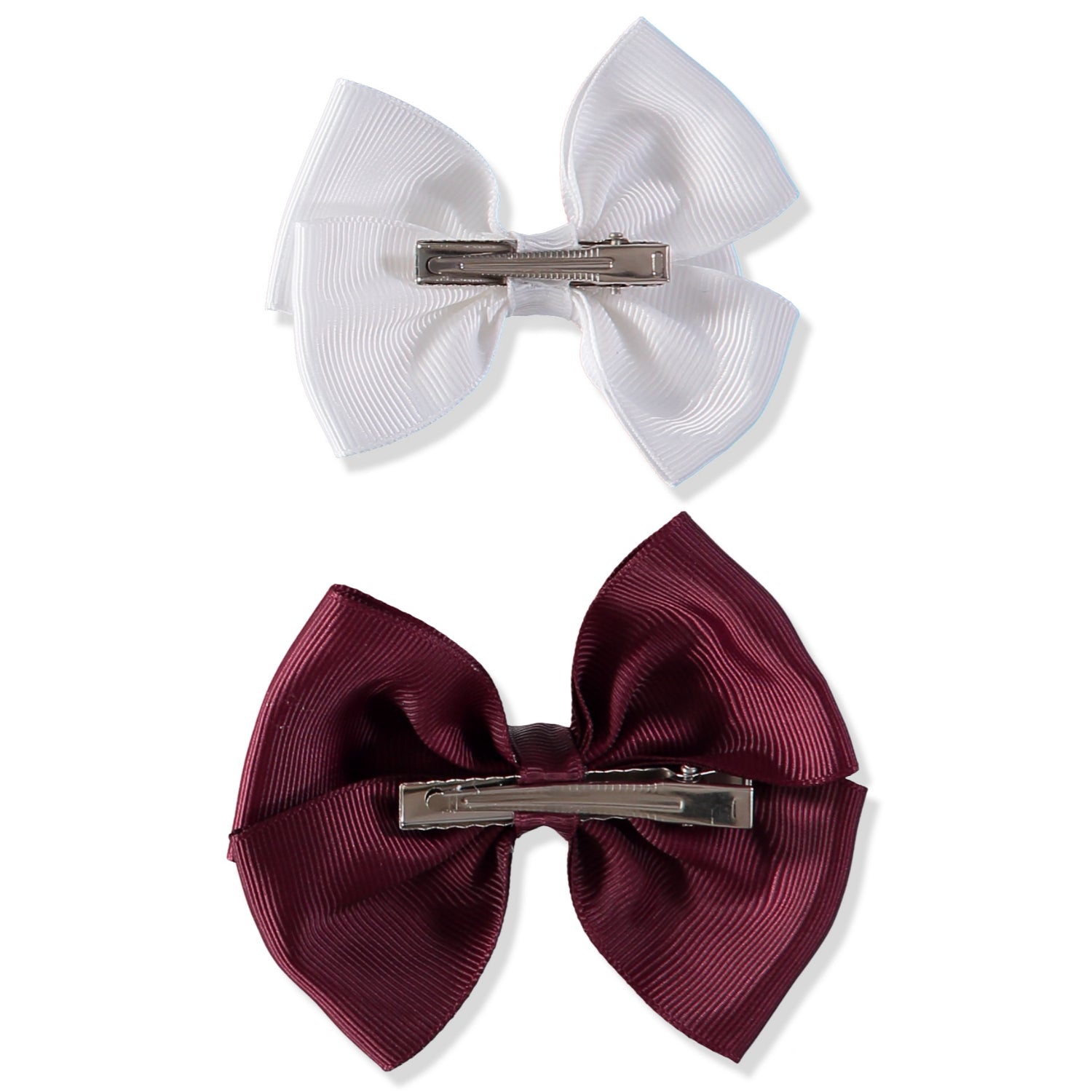 French Toast Two Layer Bow Barrettes, 2 Pack