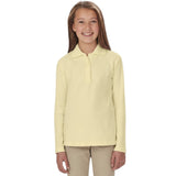 French Toast Girls 7-20 Long Sleeve Interlock Polo with Picot Collar