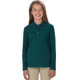 French Toast Girls 7-20 Long Sleeve Interlock Polo with Picot Collar