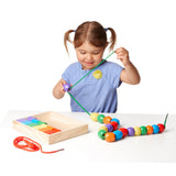 Melissa and Doug Primary Lacing Beads - Educational Toy With 30 Wooden Beads and 2 Laces