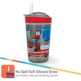 Nuby All in One Snack Bowl and No Spill Soft Straw Cup, 9 oz, Color May Vary