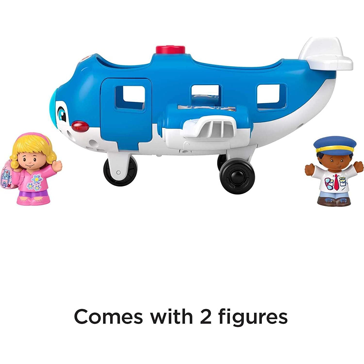 Fisher-Price Little People Airplane Toy with Lights Music and 2 Figures for Toddler Pretend Play