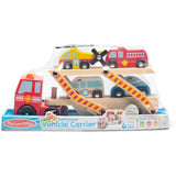 Melissa & Doug Emergency Vehicle Carrier Wooden Truck with 4 Rescue Vehicles