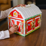 Melissa & Doug Latches Wooden Activity Barn with 5 Doors, 4 Play Figure Farm Animals