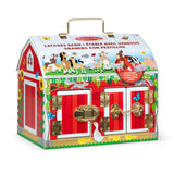 Melissa & Doug Latches Wooden Activity Barn with 5 Doors, 4 Play Figure Farm Animals