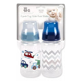 Cribmates 2-Pack 11oz Wide-Neck Bottles with Medium Flow Silicone Nipples