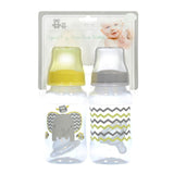 Cribmates 2-Pack 11oz Wide-Neck Bottles with Medium Flow Silicone Nipples