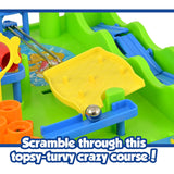 TOMY Screwball Scramble Kids Board Game- Timed Marble Run Obstacle Course Kids Games