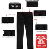 Educated Uniforms Boys Sizes 4-20 Flat Front Double Knee Adjustable Waist School Pant