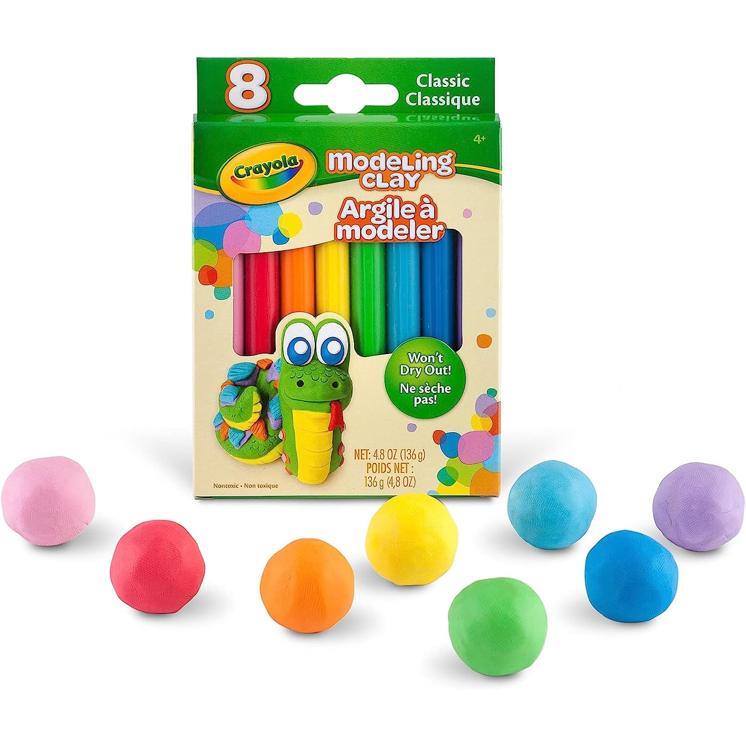 Crayola Modeling Clay .6oz 8-Basic Colors