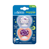Dr. Browns Advantage Baby Pacifiers, Glow-in-The-Dark, 2 Count, Styles May Vary