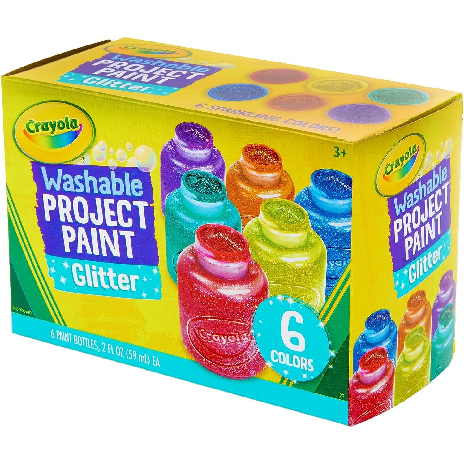 Crayola Project Paint, Washable, Classic - 6 pack, 2 fl oz bottles