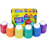 Crayola Washable Glitter Paint Great for Classroom Projects, 6 Count